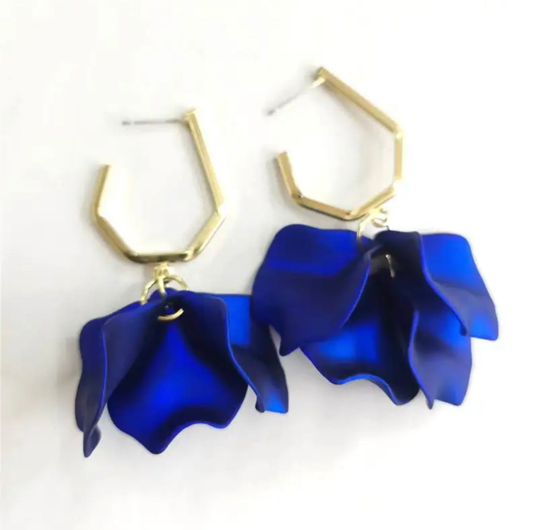 Sapphire Blue Petal Earrings