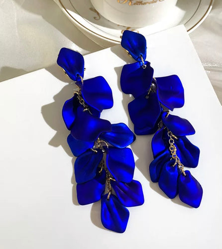 Cobalt Blue Petal Earrings