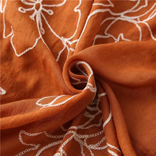 Autumn Rust Embroidered Scarf