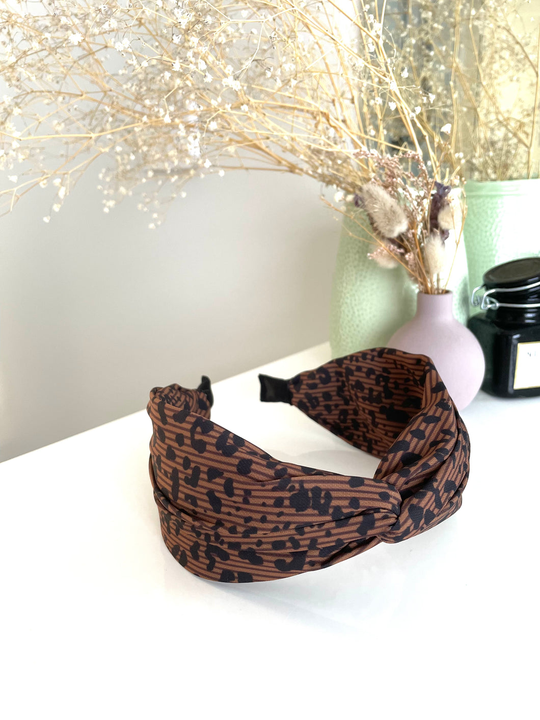Leopard Print Bohemian Knot Headband