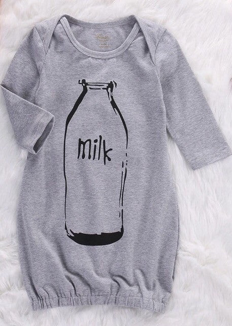 Baby's Milk Bottle Sleep Suit