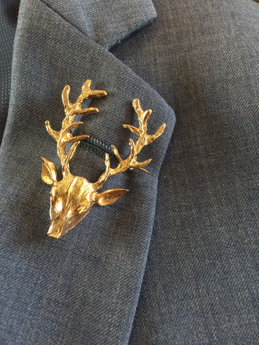 Men's Deer Head Suit Brooch